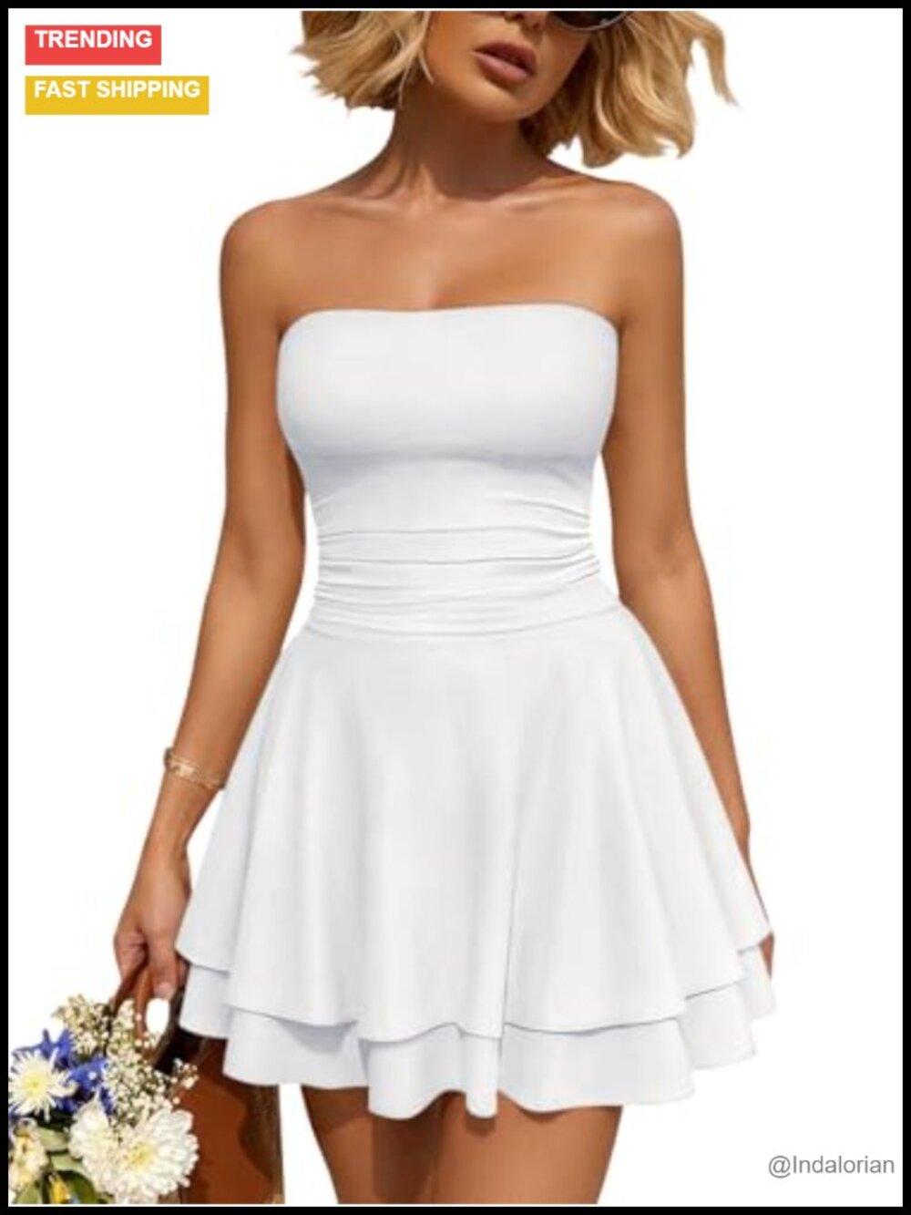 Women's Mini Dress Strapless Ruched Tube Top Bodycon Party Club